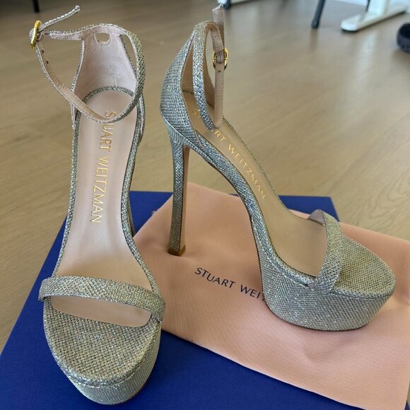 Stuart Weitzman Women's Gold and Silver Courts - Picture 1 of 5